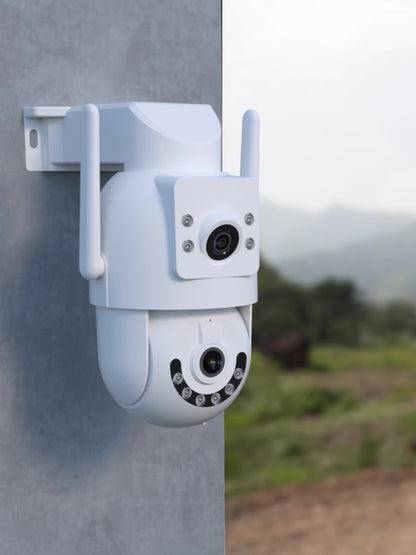 5G Outdoor Wireless IPX6 Security Camera with 1296P Full HD Night Vision, Dual-Lens Dual Screen, Motion Detection, Two-Way Audio, Multi-Party Sharing, Usb-powered For Home, Farm, Garden, Farm Surveillance, Modern Surveillance