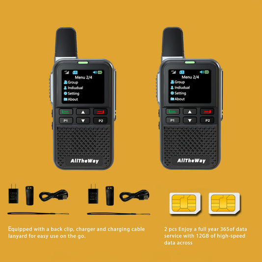 2 Pack Fast Unlimited Range Radio Long Distance Walkie Talkie Handheld Radio Two-Way Radio Portable Radio Portable FM, Perfect for Outdoor Activities, Construction, Logistics, Hotel