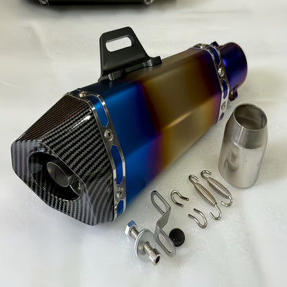 1pc Stainless Steel Motorcycle Exhaust Universal Fit, 51mm Connection Pipe with DB Killer Sticker, for HONDA Yamaha NC700 Z900 GSXR1000 SV650 R6 R3 ZX6R ZX10 K7 MT07 Z1000 and More Street Sport Bike Performance Upgrade – Su