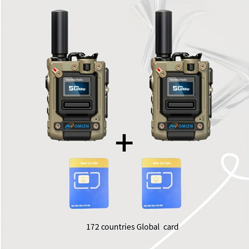 OMIZN-M8 Global Walkie Talkie 5000km Nationwide PoC Two Way Radios with SIM Card 6800mAh AES256 Type-C Charging Noise Reduction Long Range, Emergency Communication, Outdoor Communication, Lightweight Radio, Portable Device, D