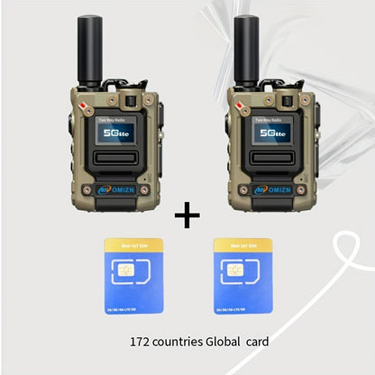 OMIZN-M8 Global Walkie Talkie 5000km Nationwide PoC Two Way Radios with SIM Card 6800mAh AES256 Type-C Charging Noise Reduction Long Range, Emergency Communication, Outdoor Communication, Lightweight Radio, Portable Device, D