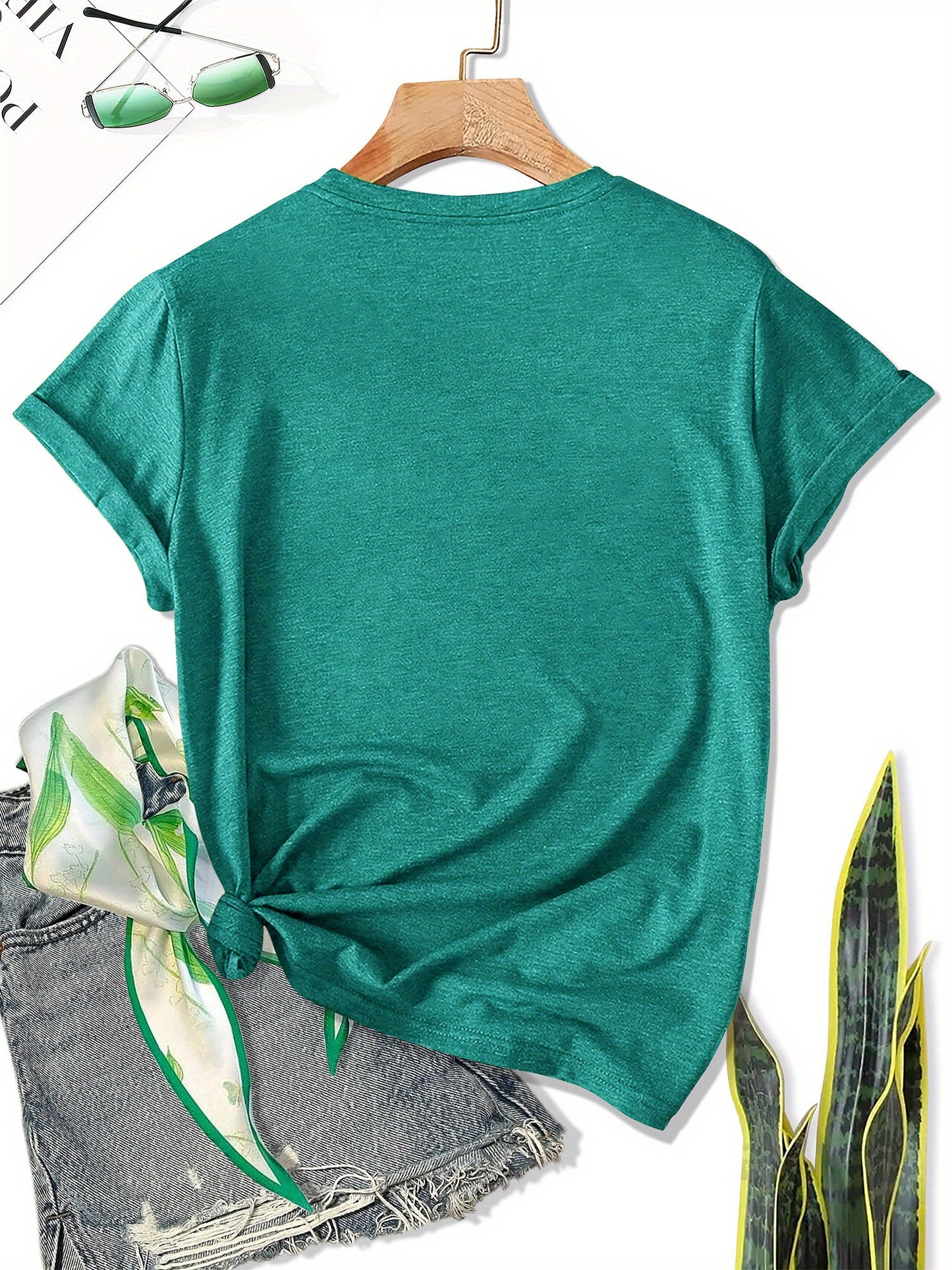 Women'S Motorcycle Graphic Long Sleeve T-Shirt - Turquoise Riding Slogan Print, Loose Fit Casual Top with Round Neck, All-Season Comfort for Motorcycle Enthusiasts, Outdoor Riding & Casual Attire, Breathable & Durable Apparel