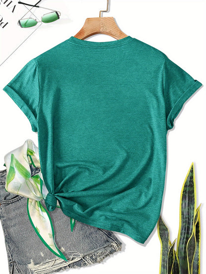 Women'S Motorcycle Graphic Long Sleeve T-Shirt - Turquoise Riding Slogan Print, Loose Fit Casual Top with Round Neck, All-Season Comfort for Motorcycle Enthusiasts, Outdoor Riding & Casual Attire, Breathable & Durable Apparel