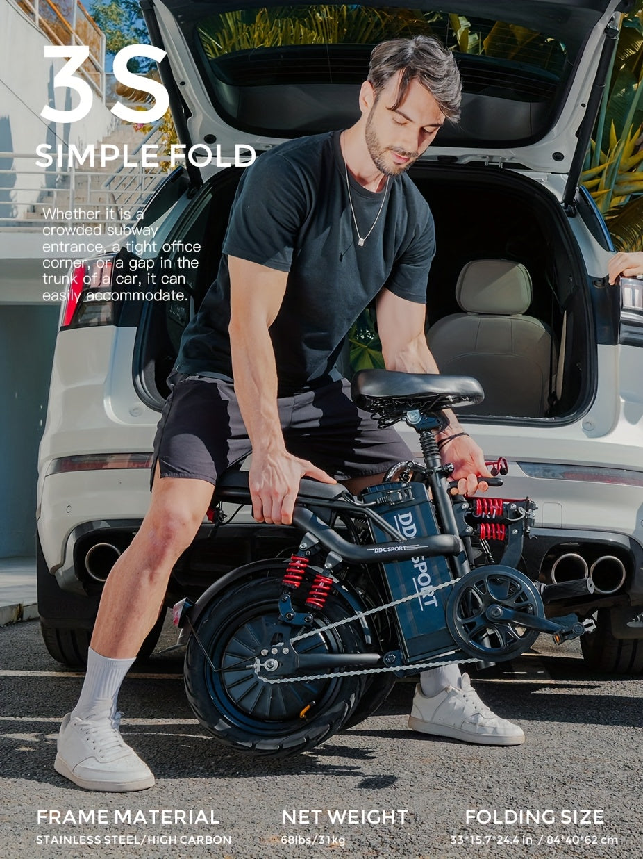 700W Folding E-Bike for Adults: Tackle 25° Hills & 20MPH Speeds. 35-Mile Range with 48V 20Ah Removable Battery, 385LBS Capacity & 11-Layer Shock Absorption for A Smooth Ride. Your All-in-One Commute & Adventure Solution
