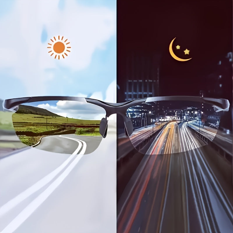 Ultralight Aurora Night Vision Driving Glasses Suitable for Men and Women-Anti-Glare, Half-Frame Design Ensures Safe Vision at Night