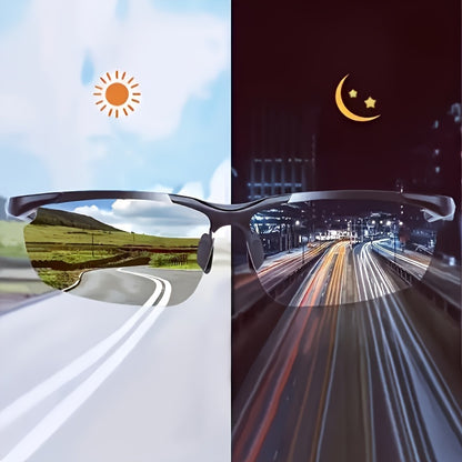 Ultralight Aurora Night Vision Driving Glasses Suitable for Men and Women-Anti-Glare, Half-Frame Design Ensures Safe Vision at Night