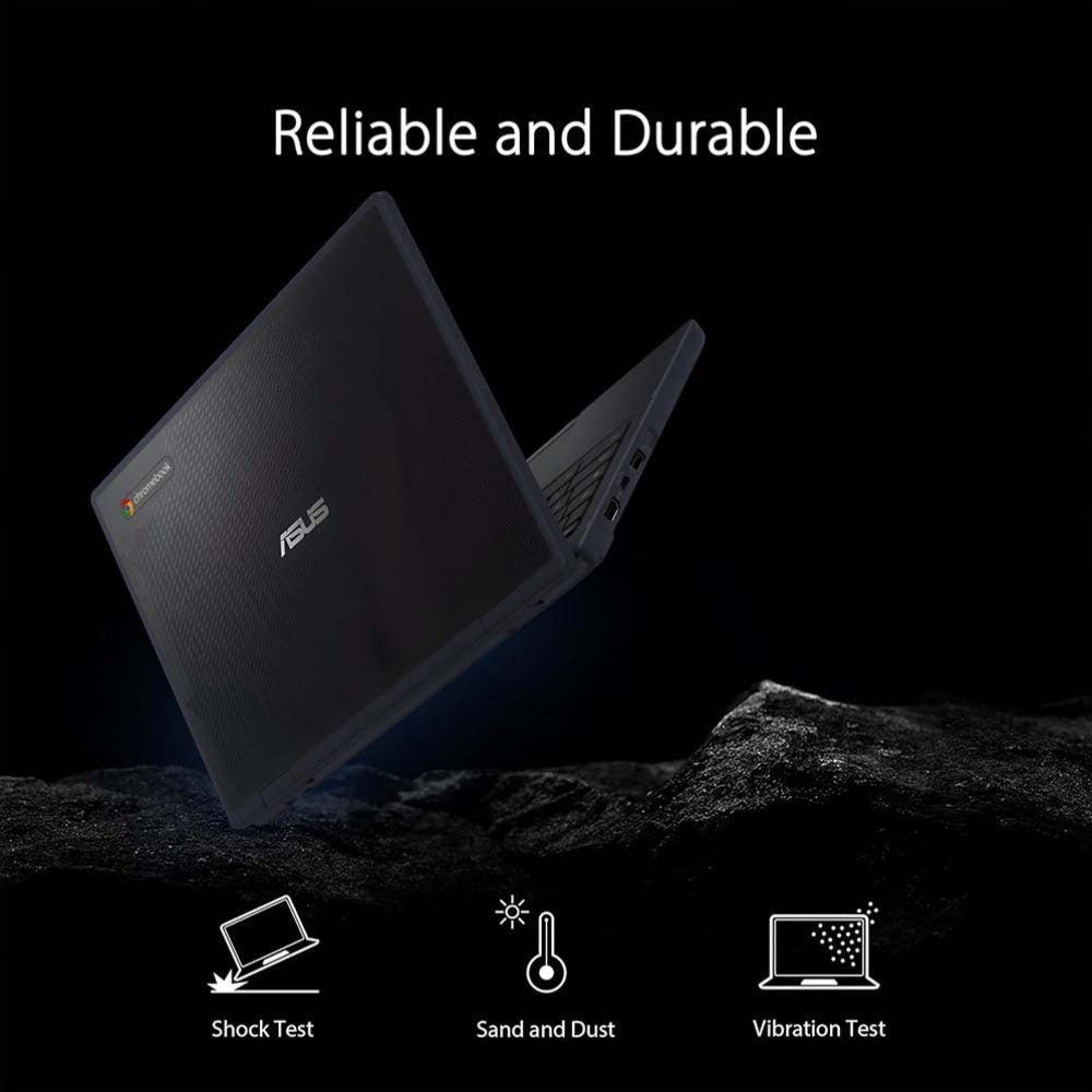 ASUS Chromebook CR11 Ruggedized Laptop | 11.6" HD 16:9 Display, Intel N100 Processor, 4GB LPDDR5 RAM, 64GB eMMC, Spill-Resistant Keyboard, Wi-Fi 6E, 180° Lay-Flat, Mineral Grey, CR1104CGA-AS44