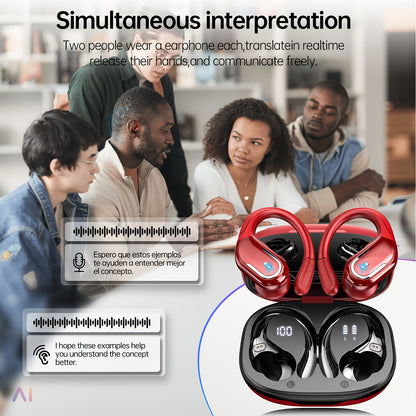 LIFEBEE Real-Time Translation Earbuds with APP, Wireless Wireless Translator Headset, Compatible with iOS & Android, USB-C Charging, Portable Wireless Earbuds for Travel, Business, Gym, Meetings - Ideal Gift for Professionals