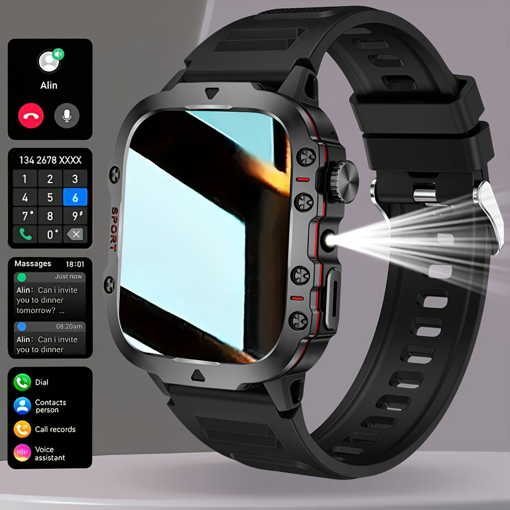 New Smart Watch for Men and Women - Wireless Calling/Text Messages/Multiple Sports Modes/Remote Camera Control/Fitness Tracker, Compatible with iPhone & Android, USB Charging, Silicone Strap, Modern Style, Clear Screen Displa