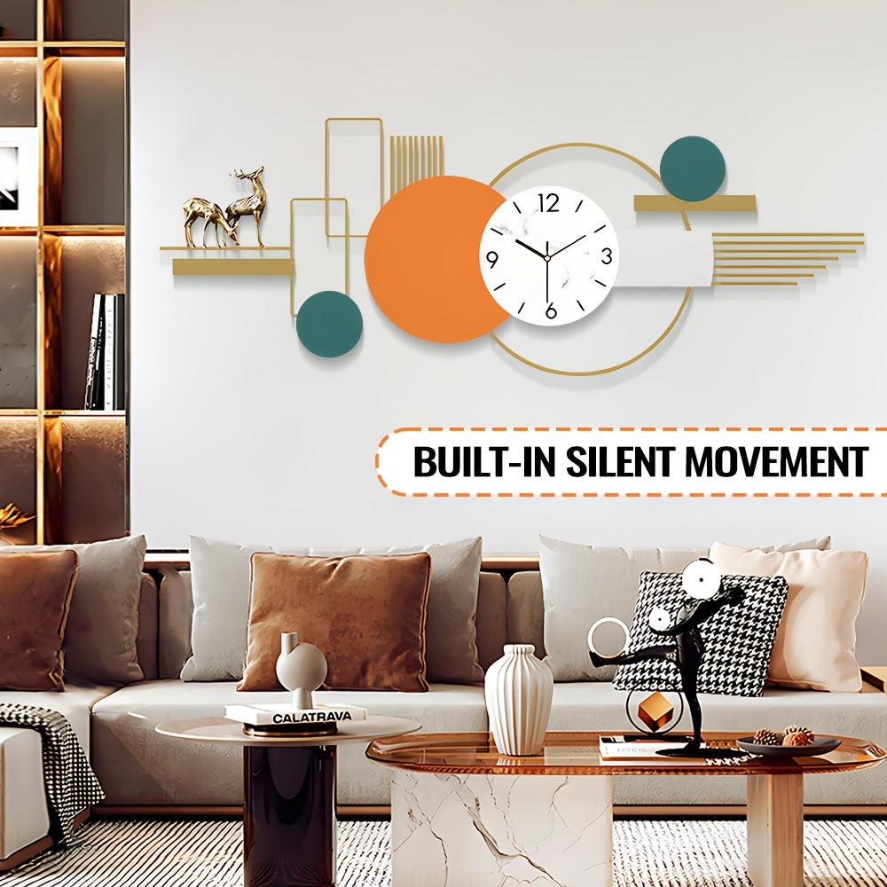 Modern Wall Clock Large Metal Decorative Clock 43.3 Inche 3D Modern Creative Wall, Clocks Big Art Design Silent Wall Clocks for Living Room DecorEntryway/Bedroom/Offic