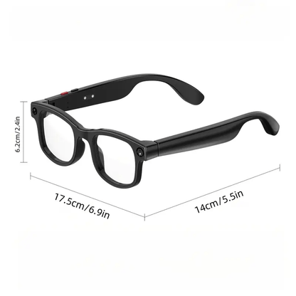 2025 Real-Time Translation Smart Glasses with 160 Language, 4K Video Recording & Wireless Calling - Magnetic Fast-Charging Wireless Eyewear for Travel, Business, Smart Device Compatibility (-)