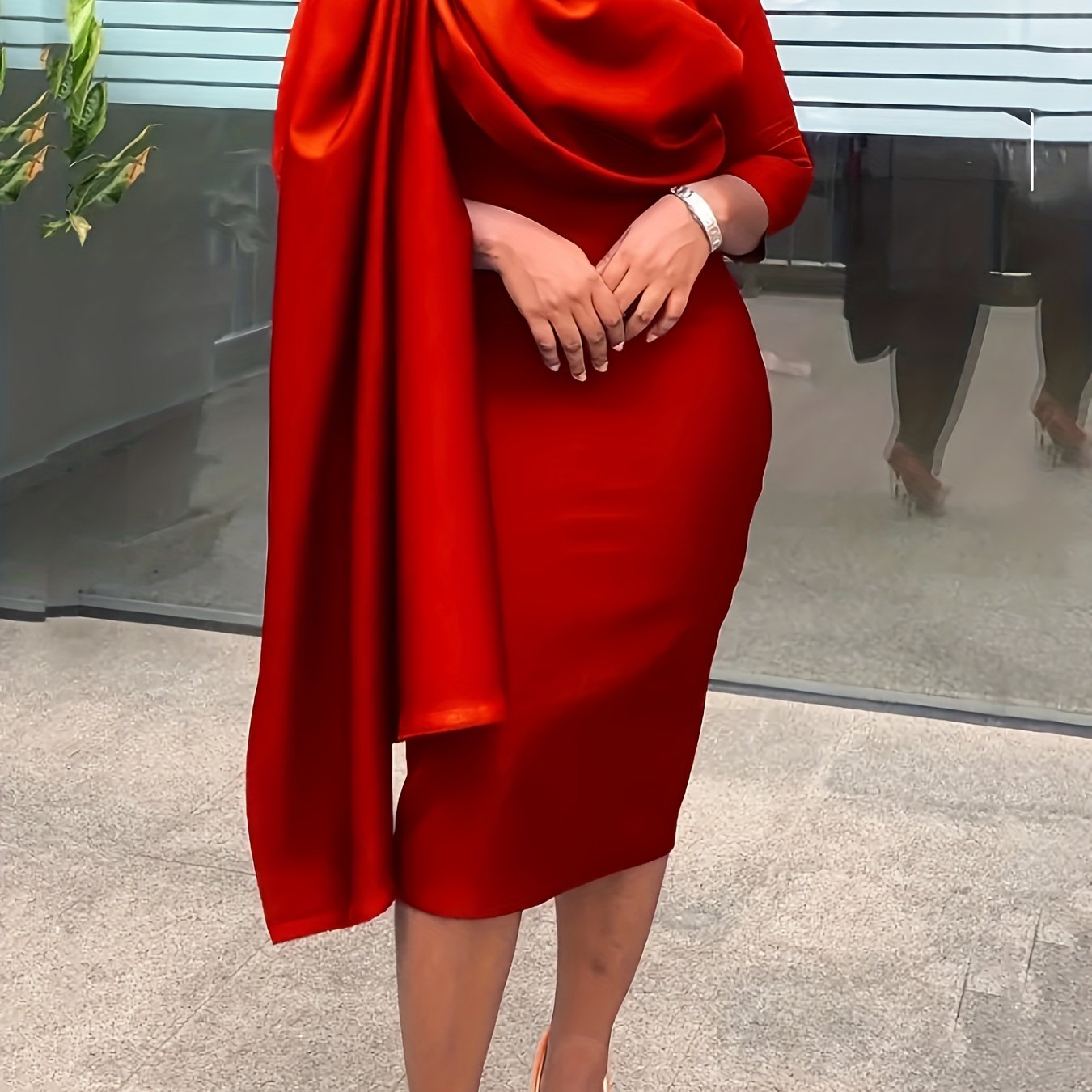 Fashionable And Elegant Solid Color Bodycon Dress for Women, Perfect for Attracting Wealth.