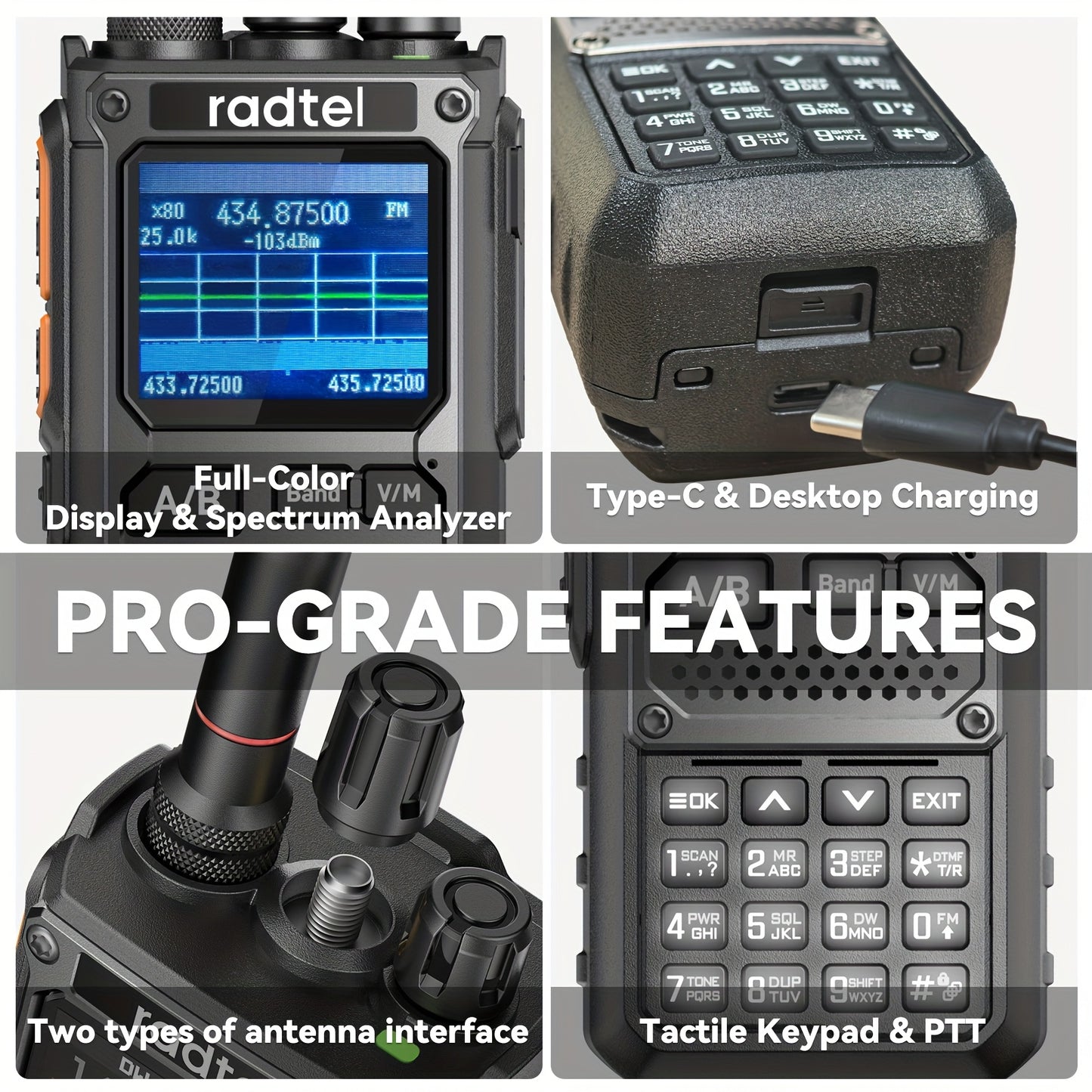 Radtel RT-920 10W Portable Ham Radio Transceiver - Full Band MW/LW/CB/Air/Shortwave Receiver with App Control, NOAA Weather Alerts, Desktop Charger & UHF Tuner - Professional Two-Way Radio for Emergency, Amateur Radio Operato