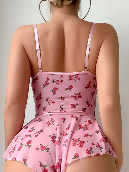 Sexy and Sweet Pink Lace Jumpsuit, Sexy Lace Mesh Backless Jumpsuit with Bow Decoration, Tight Fitting Clothes for Bedroom Dates, Gifts for Girlfriends, Sexy Dresses, Sexy Lingerie Sets, Bedroom Clothing, Christmas Gifts