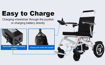 New 22-mile Long Travel Range, Foldable Smart Electric Wheelchair, All-Terrain Electric Wheelchair, (250W*2 Motor), Compact And Portable, Foldable Electric Wheelchair, Wheelchair for Seniors, Electric Wheelchair with Remote C