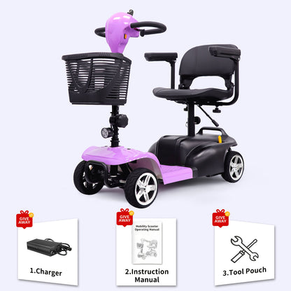 A Foldable Electric Scooter. This 250W, 24V 15Ah Daily Commute Scooter Is Equipped with A Buzzer And A Detachable Basket. It Features Three Adjustable Speed Gears, with A Speed Of 6-7 Mph And A Range Of Up to 16 Miles.