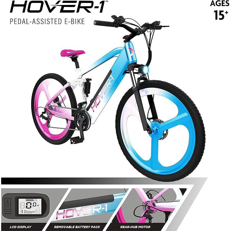 Hover-1 Instinct Electric Bike with 350W Motor, 18 mph Max Speed, 26” Tires, and 40 Miles of Range E Bike for Adults & Teens