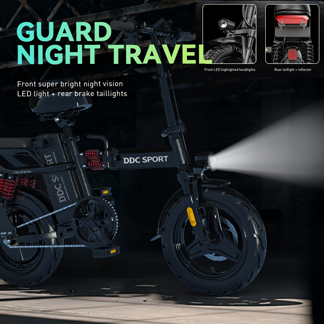 Discover Without Limits: 700W Collapsible Electric Bicycle for Grown-Ups. Reach Speeds of 20MPH And Travel Up to 35 Miles on a 48V Battery. Conquer 25° Inclines, Support Up to 385 Pounds, And Enjoy a Comfortable Ride with Ef