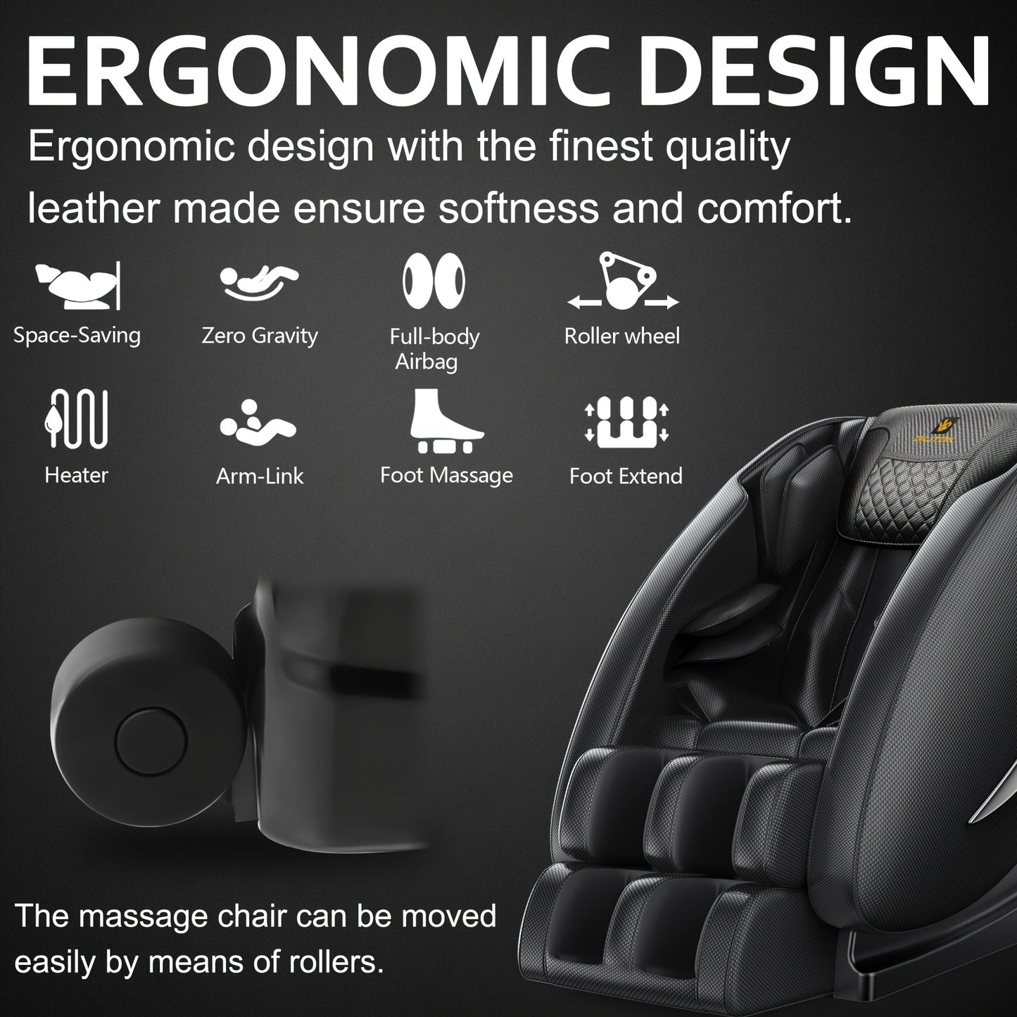 BILITOK Massage Recliner Chair Zero Gravity Full Body, Recliner Chair with Foot Massage, Air Bags, Heats, Speaker, Massage Chair for My Older Placed,  Adjustable Reclining Chair, Luxury Massage Seating, Highquality Upholstery