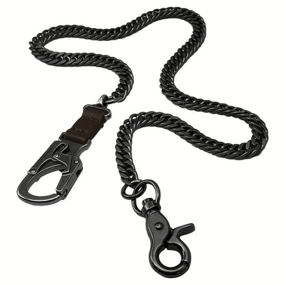 Ahiller Business Style Wallet Chain, Hip Hop Style Keychain - Dual Lock Security Design, Outdoor Camping, Traveling Accessory for Motorcycle/Daily Use with Scratch Resistant Coating, Men's EDC Carrying Gear Chain, Perfect Gif