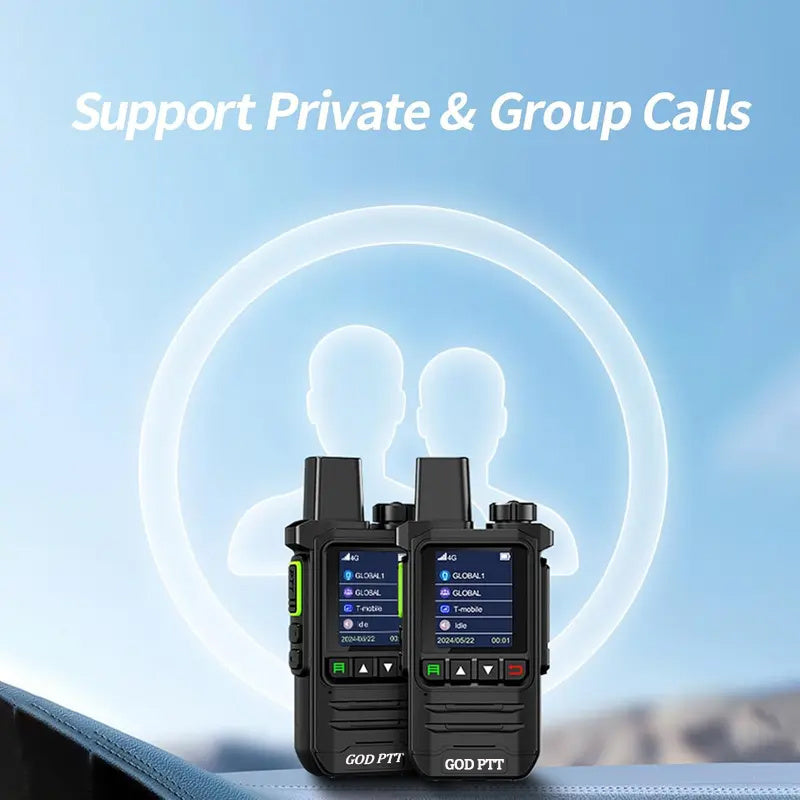 4 pieces global long-distance walkie talkie | LED flashlight, Type-C fast charging, including SIM card | preferred for construction, fleet, and camping travel, solving communication problems for construction and camping teams