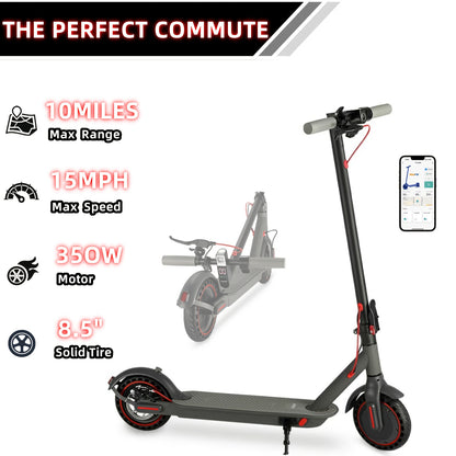 Adult Electric Scooter, 50/60Hz 350/500 W Motor, 3 Speed Modes, 13/22/25 Mile Range, 15/19 MPH Top Speed, 8.5 Inch Solid Tires, 36V, 5.2/7.8/10.4 AH Batteries, Long Heavy Duty Electric Scooter, Fast Electric Scooter, Scooter