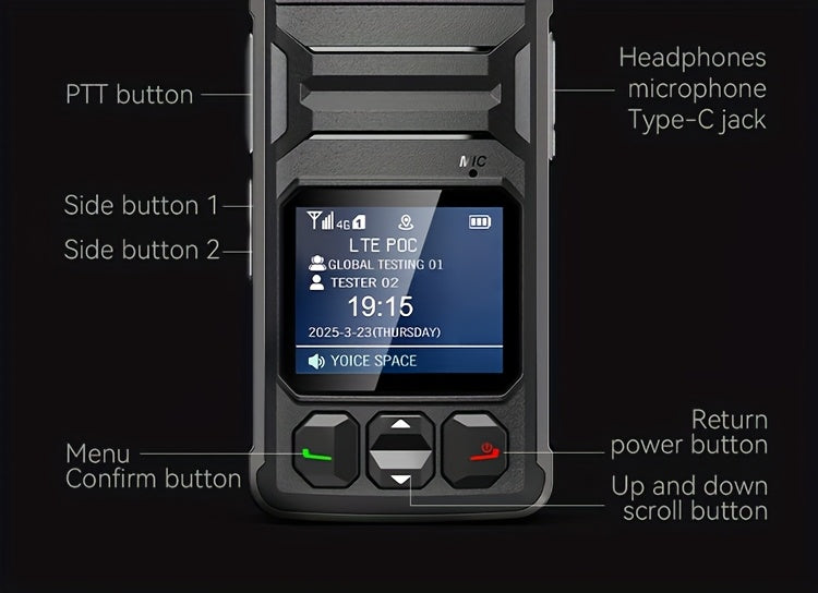 Omi T6 Global 5000 Km 4G/5G Walkie-Talkie with Large Color Screen, 8K HD Sound, 5-Day Life, -Free Calling, Global Coverage, Ideal for Outdoor dventures & Group Communication