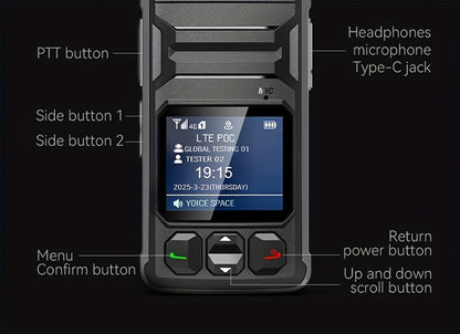 Omi T6 Global 5000 Km 4G/5G Walkie-Talkie with Large Color Screen, 8K HD Sound, 5-Day Life, -Free Calling, Global Coverage, Ideal for Outdoor dventures & Group Communication