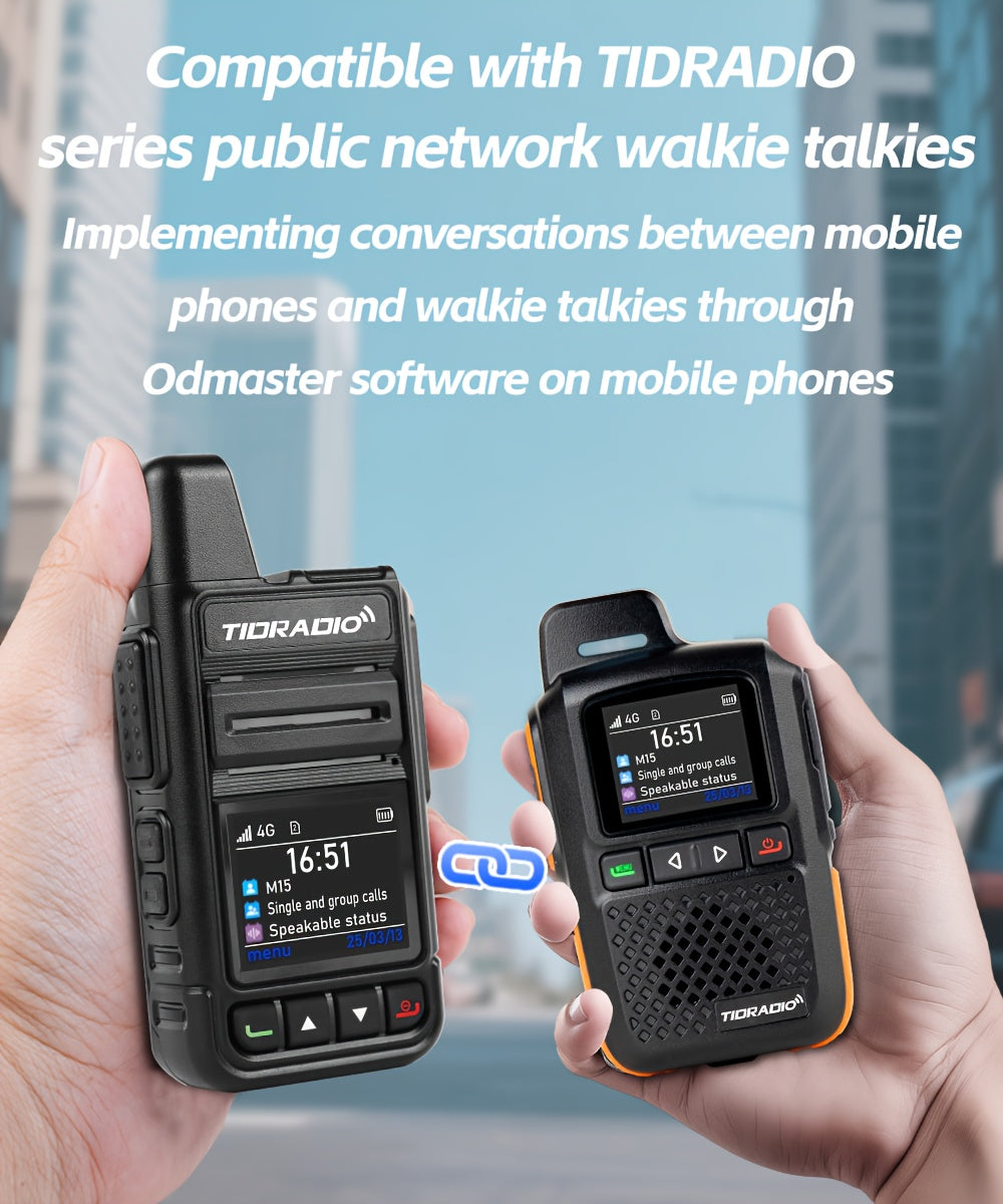 TIDRADIO M15 Global Walkie Talkies 4G POC with SIM Cards, Long Distance 5000 Miles Rechargeable Nationwide Unlimited Range Two Way Radios & USB-C Battery (2 Pack)