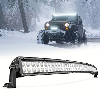 LED Light Bar 52Inch 300W Curved Off Road Driving Light Combo Beam Rooftop Led Bar Work Light 24V 12V For Van Camper Wagon Car Pickup ATV UTV SUV Truck Boat, Without Battery