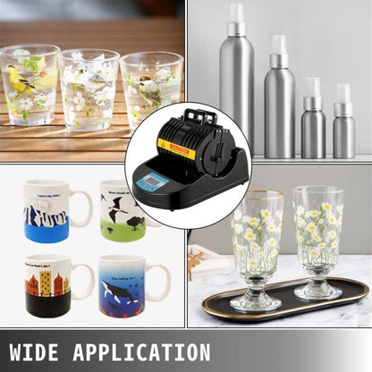 1300W Mug Heat Press Machine | 110V Black Sublimation Heat Press for Transferring Pictures on 11oz Mugs, Glasses, and Cups with Digital Control Display