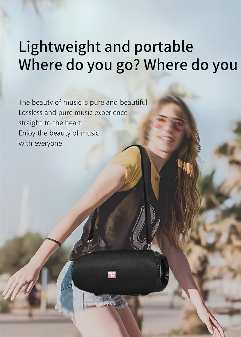 Portable Wireless Speaker - TG534 with Dual Speakers - TWS Stereo Hi-Res Audio - Hands-free Call/FM/TF Card/U Disk - Connect to Mobile Phone/Tablet/TV - Support Plug-in Card U Disk - Compatible with TF Card/USB Drive/FM Built