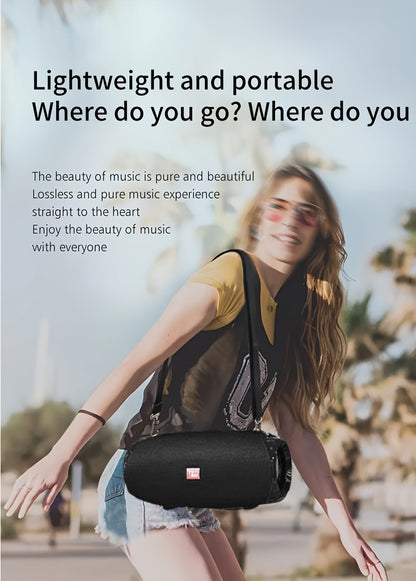 Portable Wireless Speaker - TG534 with Dual Speakers - TWS Stereo Hi-Res Audio - Hands-free Call/FM/TF Card/U Disk - Connect to Mobile Phone/Tablet/TV - Support Plug-in Card U Disk - Compatible with TF Card/USB Drive/FM Built