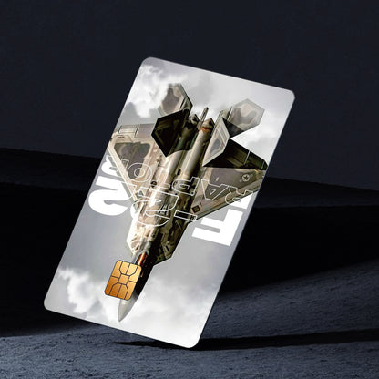 Fighter Jet Pattern Stickers, A Powerful Tool of Technology, Includes 4 Unique Designs, Durable Privacy Stickers Made with PVC Material, Suitable for Credit Cards, Transportation Cards, Debit Cards, Keys, and More Uses, Prote