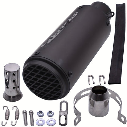 SDonestep 51mm 2" Universal Motorcycle Exhaust Muffler Pipe Tail Tips Stainless Steel, Motorcycle Upgrade, Modification, Muffler, Sleek Exhaust, Sturdy Construction, Highquality Steel, Exhaust, Exhaust System, Racers, Enthusi