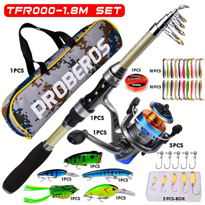 Ultralight Carbon Fishing Rod Set with Spinning Wheel and Long Cast Capability - Complete Tackle Package for Sea Fishing