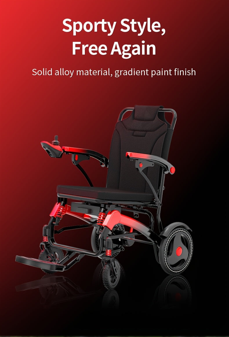 Ultra-lightweight Adult Electric Wheelchair, Only 39 Lbs, All-terrain Design, 18-mile Range, Foldable, Airline-approved Travel-ready with Long-range Battery, Perfect for Seniors And Travel.