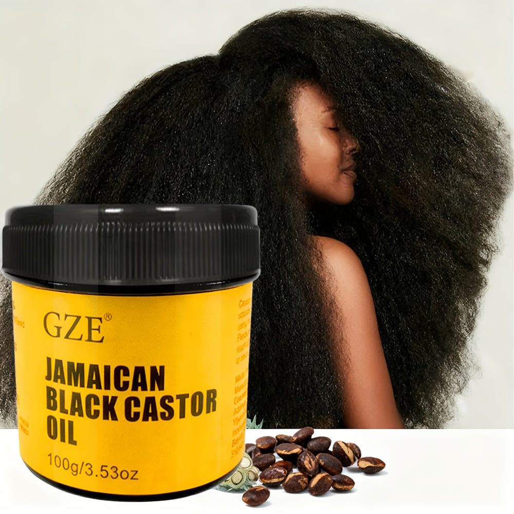 GZE JAMAICAN Black Castor Oil Pure Cold-Pressed for Hair Skin Moisturizing and Scalp Care - Jamaican Castor Oil for Hair, Eyelash and Eyebrow Strong Hair Large Hair Density for Both Hair & Eyelash
