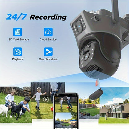 1pc 5MP Smart Solar CCTV, AI Home Monitor with Fall Alert & Emergency Call, Two-Way Talk, Night Vision, Cloud Service – Easy Setup for Bedroom, Bathroom, Living Room, Hall