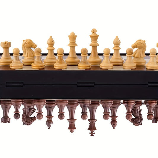10.6 Inch Magnetic Chess Set Folding Portable - Travel Game for Inches Foldable Magnetic Chess Set - Travel-Friendly Educational Toy for Kids Adults, Fun Indoor Outdoor Activity, Christmas Gift, Holiday Gift, Interactive Game