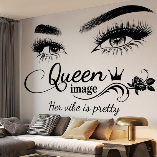 Beautiful Eyes Wall Stickers, Removable, Self-adhesive, Queen Vibes Wall Decals, For Living Room Bedroom Home