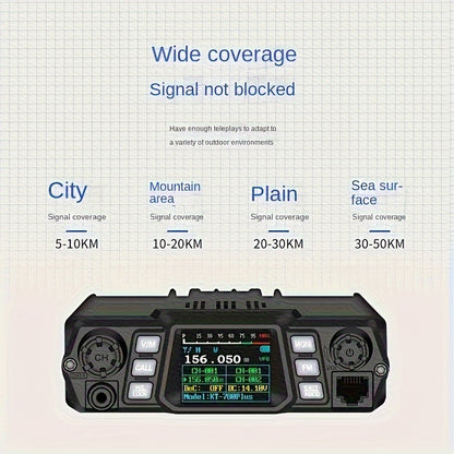 Car Walkie Talkie, Car Mobile Two Way Radio, Large Power Mobile Transceiver, Multi-function Colorful Display, Long Distance Walkie Talkie for Car Truck RV