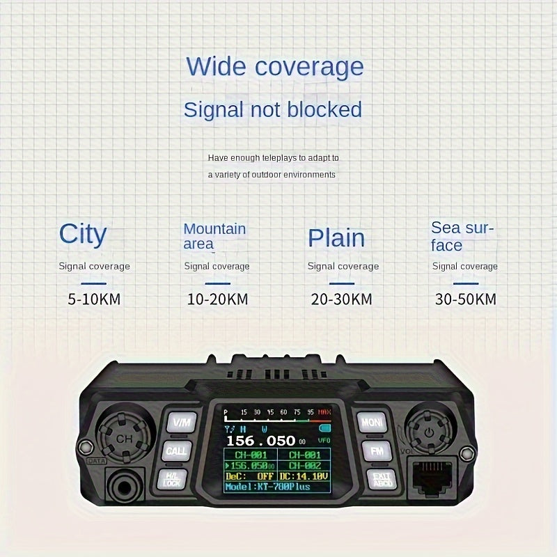 Car Walkie Talkie, Car Mobile Two Way Radio, Large Power Mobile Transceiver, Multi-function Colorful Display, Long Distance Walkie Talkie for Car Truck RV