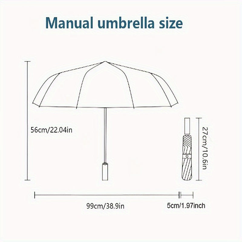 Viking Vegvisir Compass Umbrella - Cartoon Design, Portable Folding with Durable Iron Frame & 8 Ribs, All-Season Use for Home, Travel, Outdoor - Black with Golden Accents, Travel Umbrella, Outdoor Protection, Cartoon Umbrella