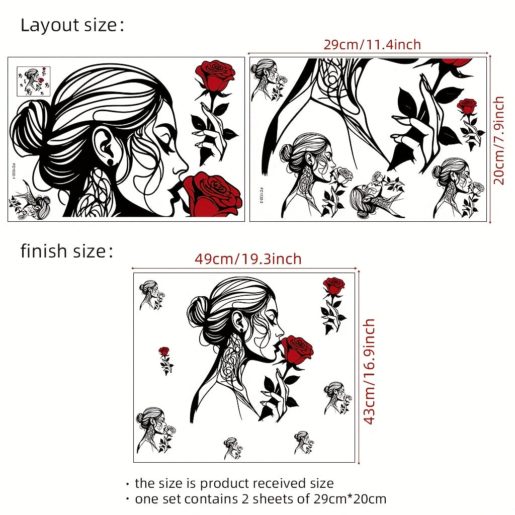 2pcs beauty line wall stickers, suitable for background wall decoration in living rooms, bedrooms, cabinets, bathrooms, and home decor