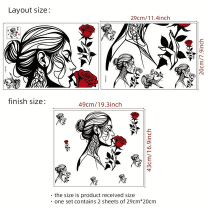 2pcs beauty line wall stickers, suitable for background wall decoration in living rooms, bedrooms, cabinets, bathrooms, and home decor