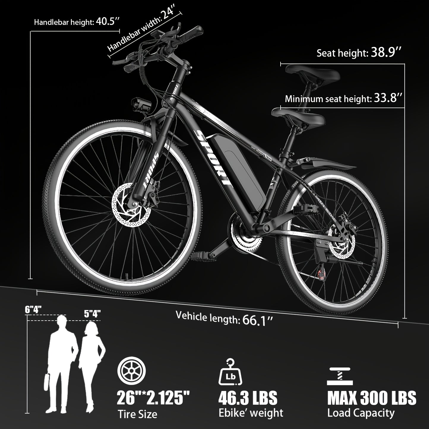 This 26-Inch Electric Bike Features a 48V 10AH Removable Battery, a Peak Power Motor of 749W, a Range of Up to 45 Miles, a Maximum Speed of 24MPH, And 7-Speed Settings for Smoother Rides. It Makes a Perfect Gift Option.