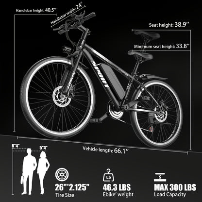This 26-Inch Electric Bike Features a 48V 10AH Removable Battery, a Peak Power Motor of 749W, a Range of Up to 45 Miles, a Maximum Speed of 24MPH, And 7-Speed Settings for Smoother Rides. It Makes a Perfect Gift Option.
