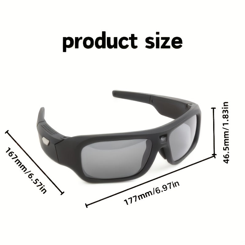 4K Ultra Clear Smart Video Glasses, Wide-angle 120 °, 120 Minute Battery Life, USB Charging, Very Suitable For Cycling, Driving, Hiking, Traveling, Mountaineering, Exploration, Fishing Travel, Including 64GB Storage Card, Re
