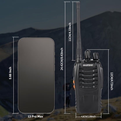 BAOFENG Long Range Walkie Talkie 888s, 16-Channel Dual-Purpose Radio, Rechargeable Handheld Two-Way Radio, Adult Long Range Headset, Outdoor Equipment Supports Camping, Hiking, and Hunting
